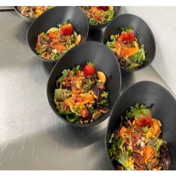 Bamboo Fiber Salad Bowls, 4 Packs Serving Bowls Black, Compostable 33 Ounce - Picture 1 of 2